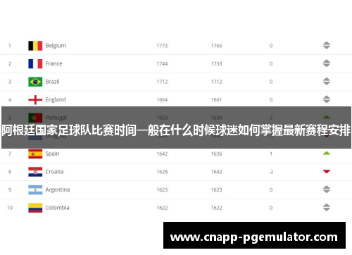 阿根廷国家足球队比赛时间一般在什么时候球迷如何掌握最新赛程安排